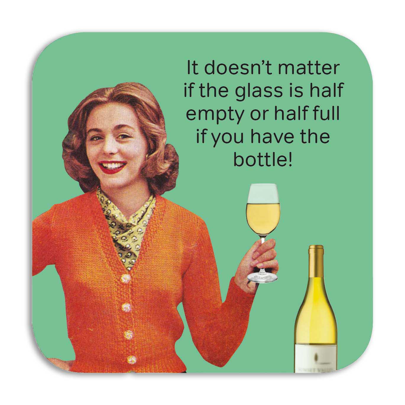 GLASS HALF FULL COASTER