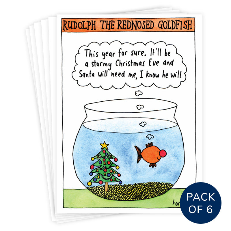 RUDOLF THE RED NOSE GOLDFISH (PACK OF 6)