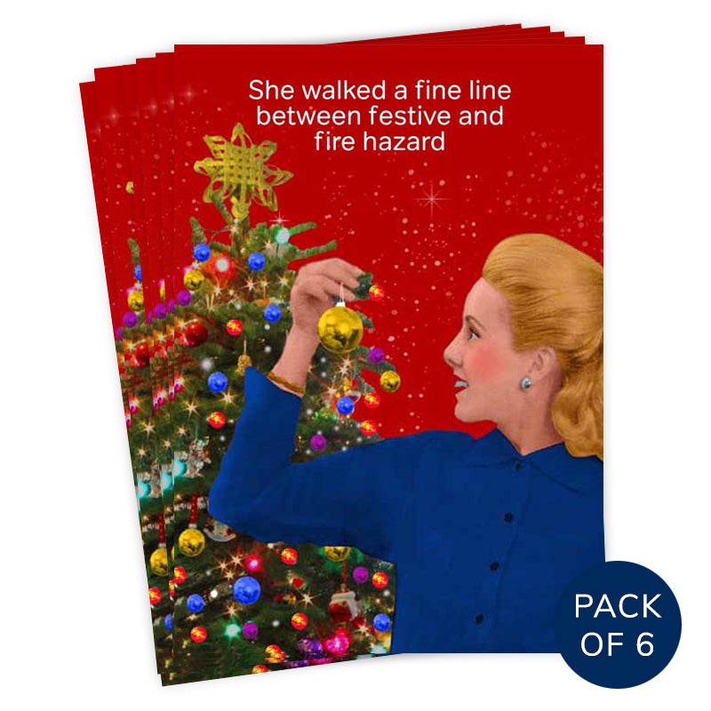 FESTIVE FIRE HAZARD (PACK OF 6)