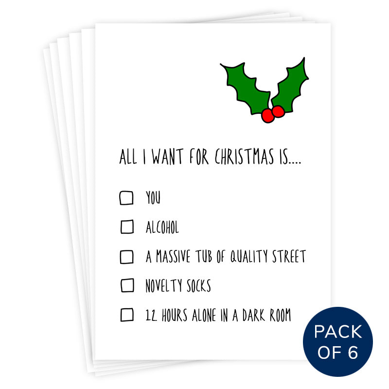 ALL I WANT FOR CHRISTMAS (PACK OF 6)